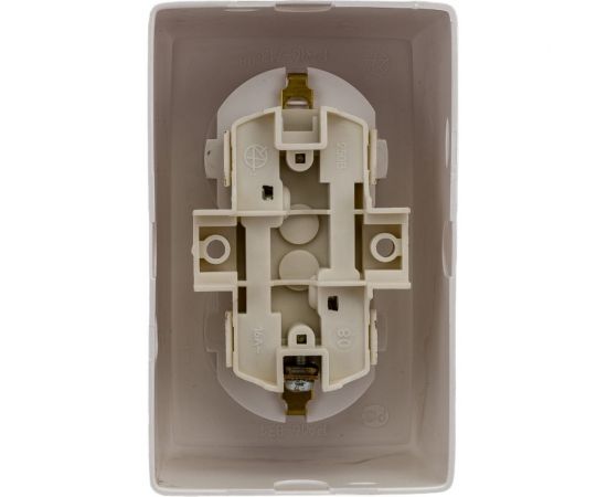 Розетка открытой установки ООО МПО Электротехника 2 мест. с з/к 2748 – изображение 4