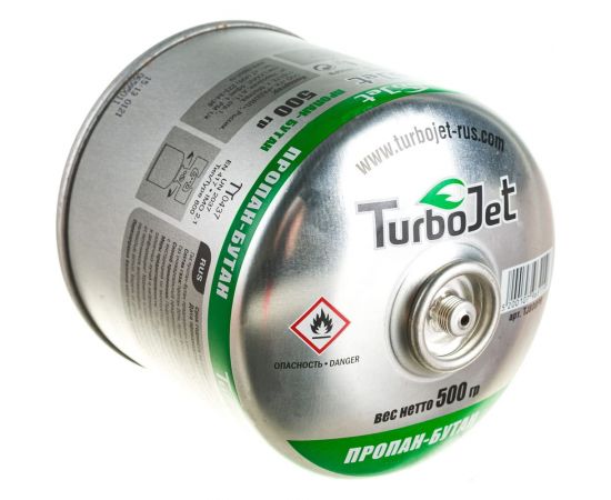 Газовый баллон Turbojet ПРОПАН-БУТАН 500 г, резьба 7/16 TJ800PB – изображение 4