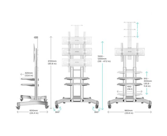 Кронштейн стойка для телевизора 40-70 ONKRON TS1552 White TS1552W – изображение 4
