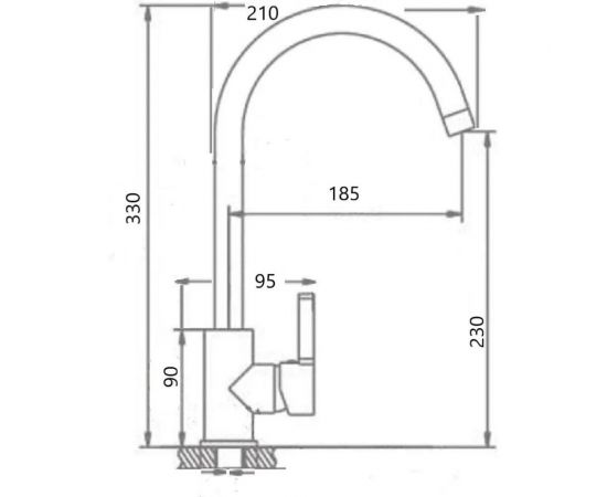 Кухонный смеситель WISENT нержавеющая сталь W74016 – изображение 5