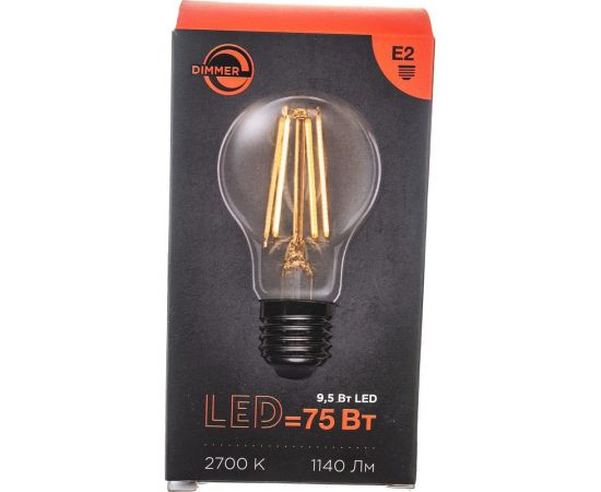 Филаментная диммируемая лампа REXANT Груша A60 9.5 Вт 1140 Лм 2700K E27 604-074 – изображение 8