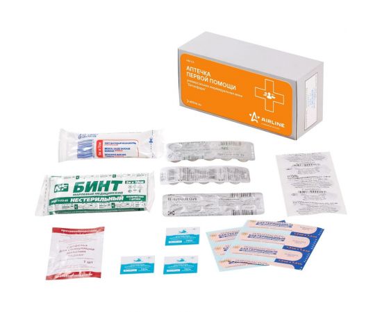 Универсальная индивидуальная аптечка с медикаментами Airline AM-06 
