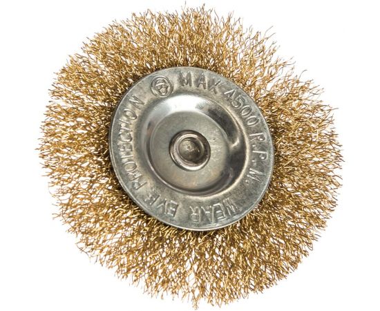 Щетка для дрели плоская (75 мм, латунированная проволока) Калибр 00000041852 