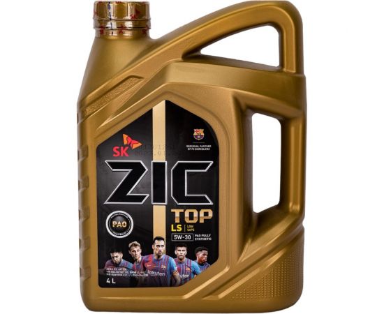 Моторное масло ZIC 5W30 TOP C3, SN/CF, 504/507, синтетическое, 4 л 162612 