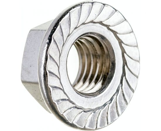 Шестигранная гайка с фланцем и насечками DINFIX DIN 6923, нерж. А2, M12, 10 шт. 00-00001931 – изображение 2