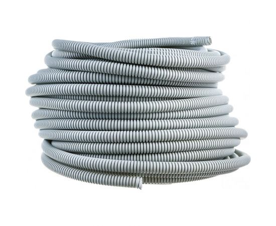 Гофрированная труба Строитель ПВХ серая д20 50 м PR.032050 – изображение 2