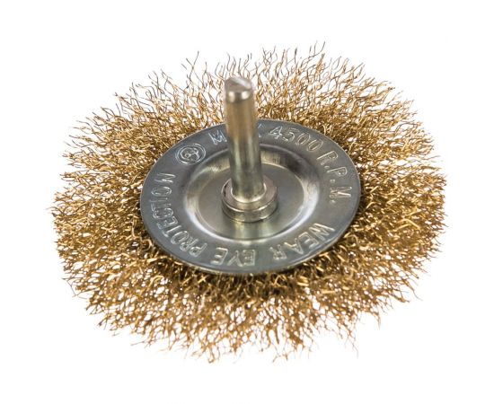 Щетка для дрели плоская (75 мм, латунированная проволока) Калибр 00000041852 – изображение 2