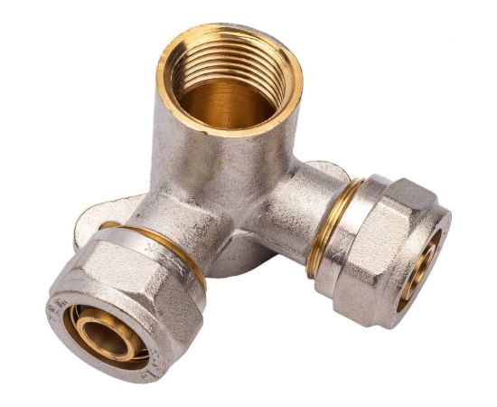 Тройник Terma 16x16x1/2 ц/ц/г с креплением 35628 – изображение 2