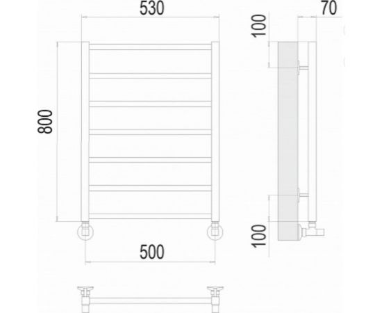 Полотенцесушитель Terminus Контур П7 500x800 4670078529657 – изображение 3