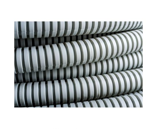 Гофрированная труба Строитель ПВХ серая д20 50 м PR.032050 – изображение 3