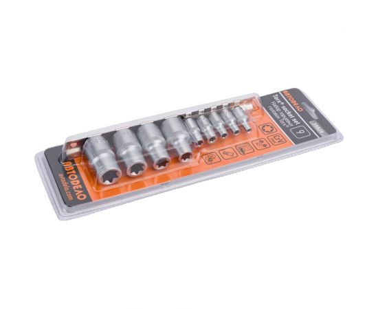 Набор головок TORX E4-E16 DR1/4""+1/2"", 9 шт. на планке АвтоDело 39829 10696 – изображение 4