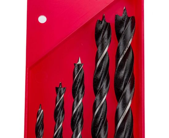 Набор сверл Курс по дереву 4-5-6-8-10 мм в пластиковом боксе 5 шт. 36102 – изображение 4