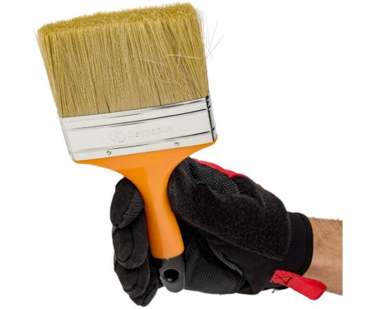 Плоская кисть Петрович 100 мм, смешанная щетина, пластиковая рукоятка 4100002366 – изображение 5