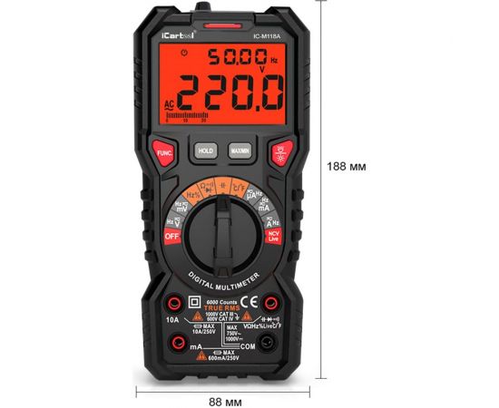Цифровой мультиметр iCartool IC-M118A – изображение 5