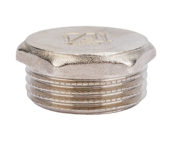 Заглушка латунная STI Ду25 (1") Ру16 наружная резьба никелированная D270-00250 