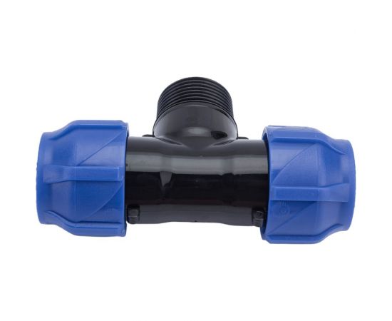 Компрессионный переходной тройник VALFEX ПНД, с наружной резьбой, 25-1""-25 1210022510025 