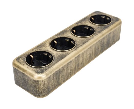 4-местная розетка SVET RA 16-466-Черная Бронза открытой устновки с заземлением EV0311-0069 – изображение 2