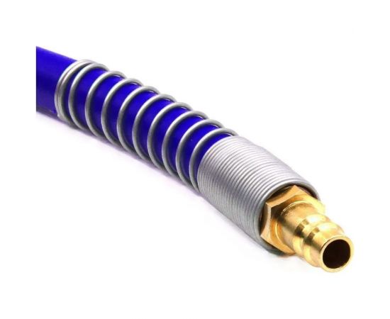 Шланг пневматический армированный (5 м, 10х16 мм, быстросъем Rapid M+F латунь, 10-16 бар, синий) HQ-mech HQ-AH10-516BLUE – изображение 2
