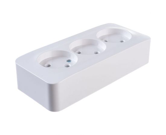 3-ая розетка Schneider Electric BLANCA открытой установки, без заземления, без шторок, белый BLNRA000311 – изображение 3