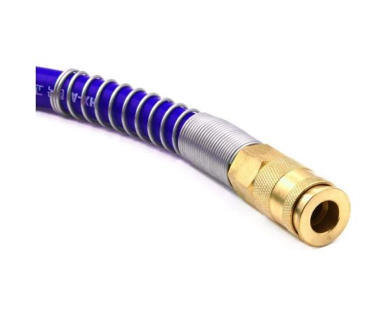 Шланг пневматический армированный (5 м, 10х16 мм, быстросъем Rapid M+F латунь, 10-16 бар, синий) HQ-mech HQ-AH10-516BLUE – изображение 3