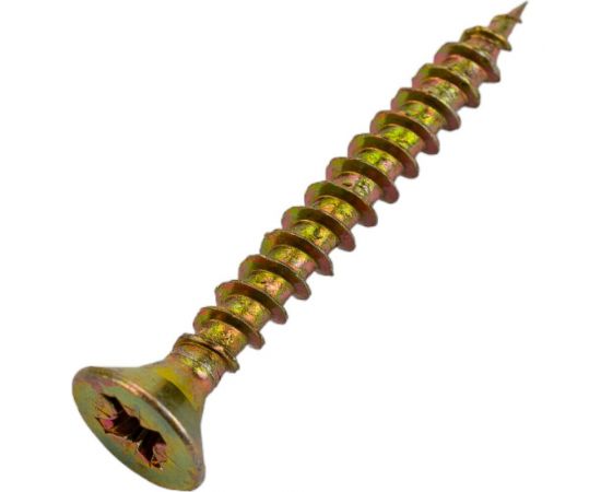 Набор для крепления ВИРТУОЗ дюбель 8х35, шуруп 5х40 потайная головка, желтый цинк, 18 шт. 00422 – изображение 4