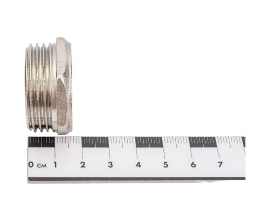 Заглушка латунная STI Ду25 (1") Ру16 наружная резьба никелированная D270-00250 – изображение 4