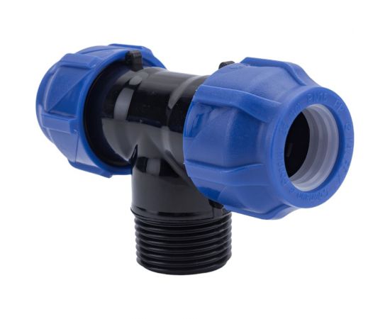 Компрессионный переходной тройник VALFEX ПНД, с наружной резьбой, 25-1""-25 1210022510025 – изображение 4