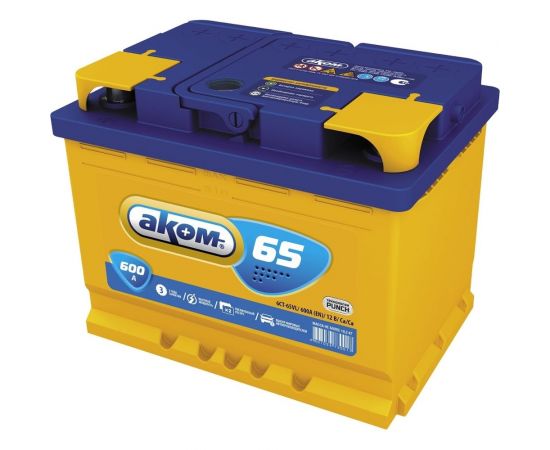 Аккумуляторная батарея АКОМ 65 Ah, 600 A, прямая полярность 014065001 