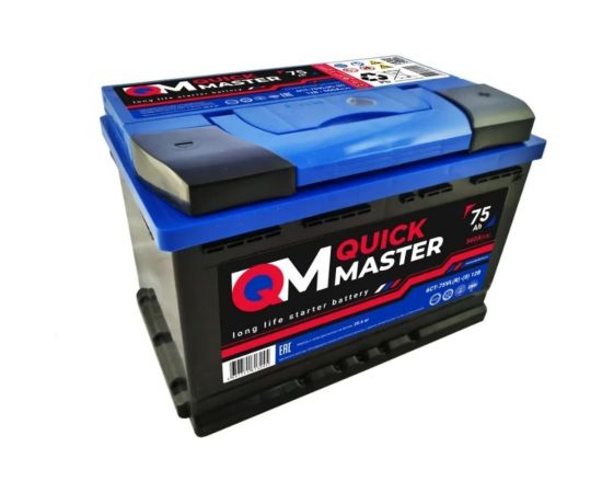 Аккумуляторная батарея Quick Master SP 6СТ-75 (R)-(0) 560А, 277x175x190 4657771813245 
