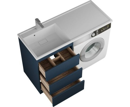 Тумба Veneciana Nera 55 под умыв-к ""Magenta 1200"" R/L и стир.маш., с 3-мя ящиками индиго 55526 – изображение 2