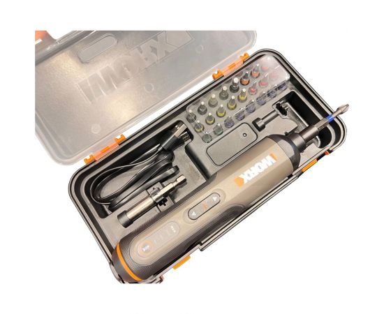 Аккумуляторная отвертка WORX 4В, 5Нм, 1,5Ач, набор оснастки WX240 – изображение 2