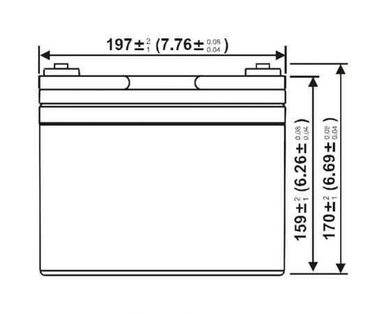 Тяговый аккумулятор WBR 12 В, 36 Ач EVX36-12G WBR – изображение 3