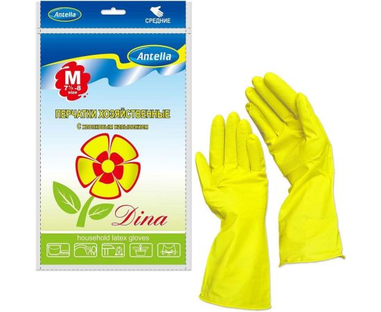 Резиновые перчатки ANTELLA ДИНА р. M, средние 4932 