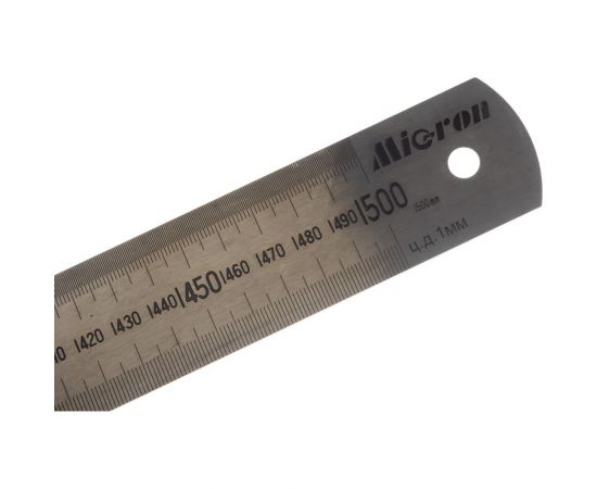 Измерительная металлическая линейка 1500х38х1.5 Micron МИ 123065 – изображение 2