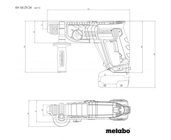 Аккумуляторный перфоратор Metabo KH 18 LTX 241x4,0Ач+ЗУ ASC55 T0523 – изображение 3