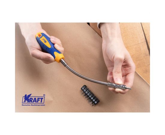 Отверточная гибкая рукоятка со вставками 9 предметов KRAFT KT 700469 – изображение 4