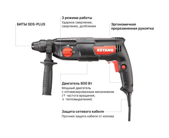 Перфоратор KEYANG SDS-plus HD26-800T – изображение 5