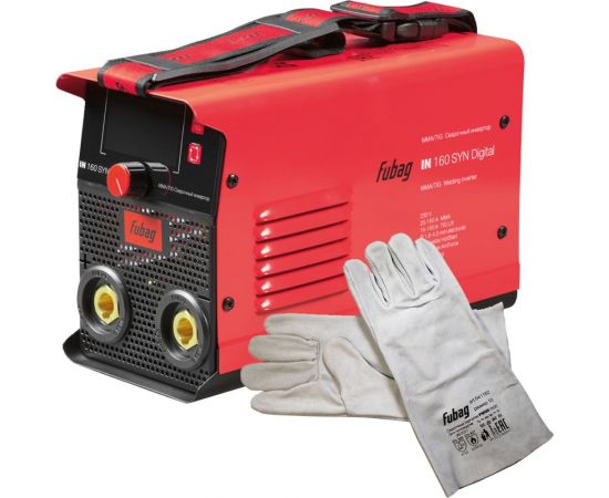 Сварочный инвертор FUBAG с цифровым управлением и синергетикой IN 160 syn digital (200а) + набор из 3 предметов: маска+краги сварщика+электроды 41392_vset – изображение 9