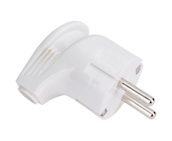 Угловая вилка TDM с заземлением, белая, 16А, 250В, серии ""Народная"" SQ1806-0407 