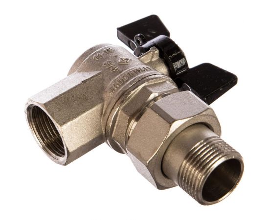 Угловой кран Американка Н/В Ду-20 /3/4" Бабочка черная Bugatti OREGON 5940005 