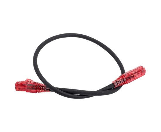 Патч-корд Hyperline PC-LPM-UTP-RJ45-RJ45-C5e-0.5M-LSZH-BK U/UTP, Cat.5e 229950 