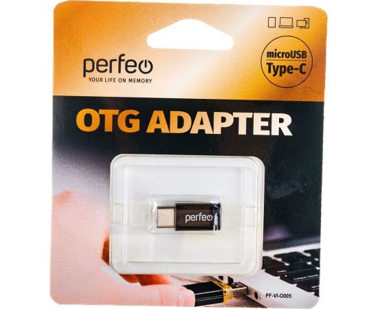 Адаптер Perfeo micro USB на Type-C, c OTG, чёрный 30010600 – изображение 2