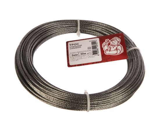 Стальной трос Стройбат DIN 3055 2мм 30м 249420 – изображение 2