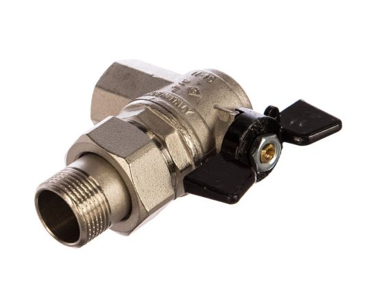 Угловой кран Американка Н/В Ду-20 /3/4" Бабочка черная Bugatti OREGON 5940005 – изображение 2