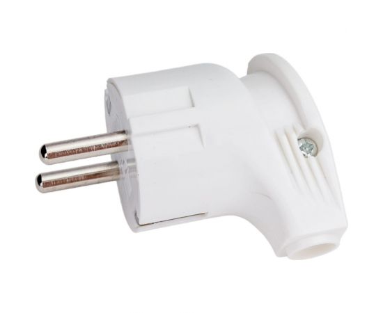 Угловая вилка TDM с заземлением, белая, 16А, 250В, серии ""Народная"" SQ1806-0407 – изображение 3