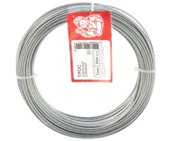 Стальной трос Стройбат DIN 3055 2мм 30м 249420 – изображение 3