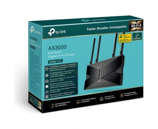 Двухдиапазонный гигабитный Wi-Fi 6 роутер TP-Link AX3000 Archer AX53 – изображение 3