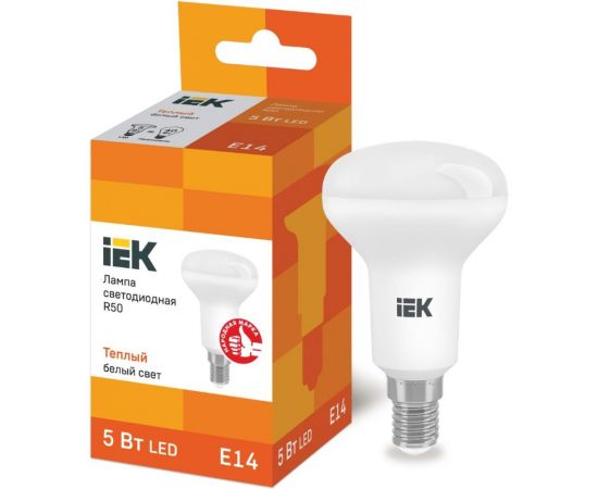 Светодиодная лампа IEK ECO R50 рефлектор 5Вт 230В 3000К E14 LLE-R50-5-230-30-E14 – изображение 3