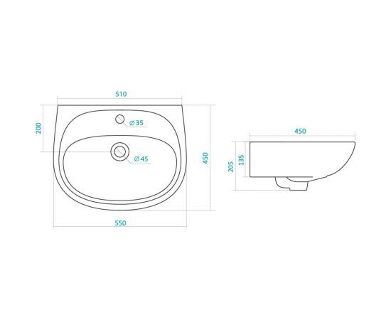 Умывальник Santek АНИМО 55 см 1.WH11.0.502, 00000040407 – изображение 4