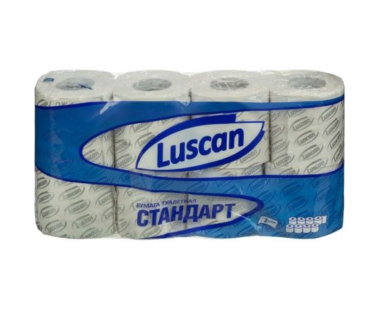Туалетная бумага Luscan Standart 2-слойная, белая, 8 рулонов 396251 